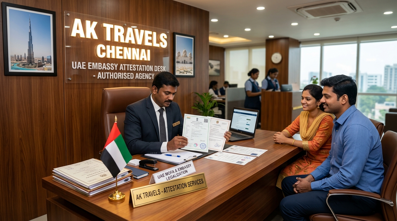 Certificate Attestation Agency for UAE in Chennai - AK Travel Services Consular Desk