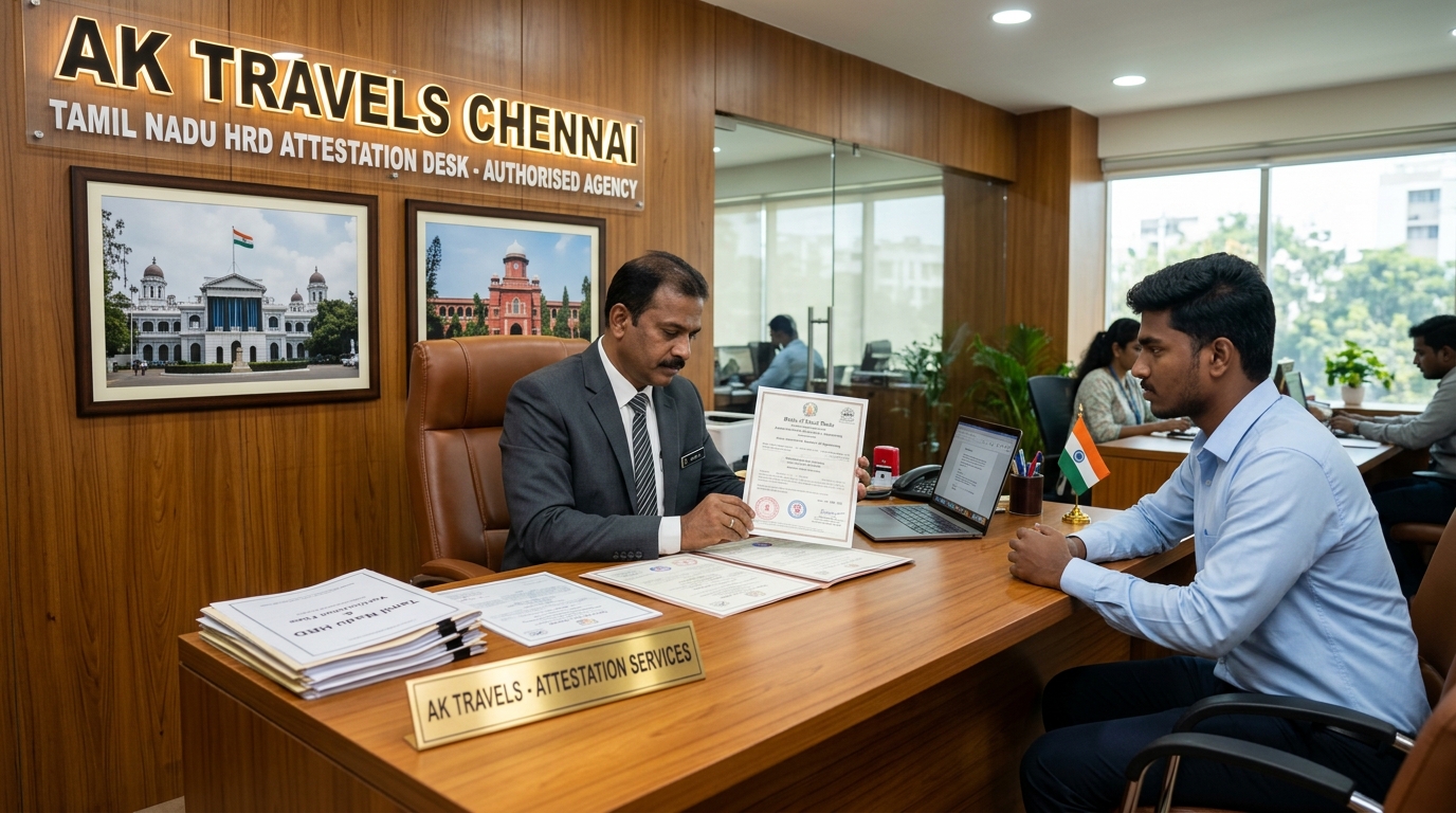 Tamilnadu HRD Attestation Agency in Chennai - AK Travel Services Secretariat Desk