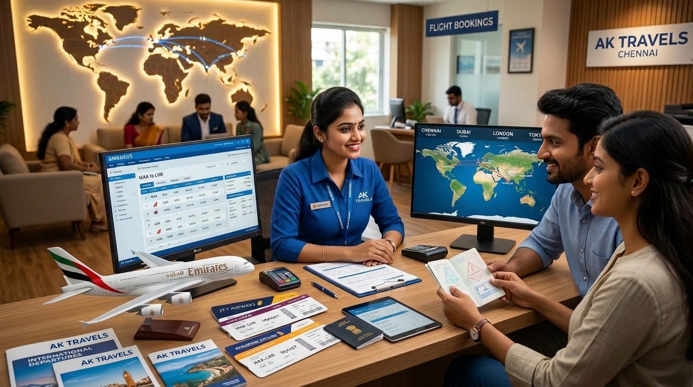 Top Air Ticket Agency in Chennai - Flight Booking Desk at AK Travel Services