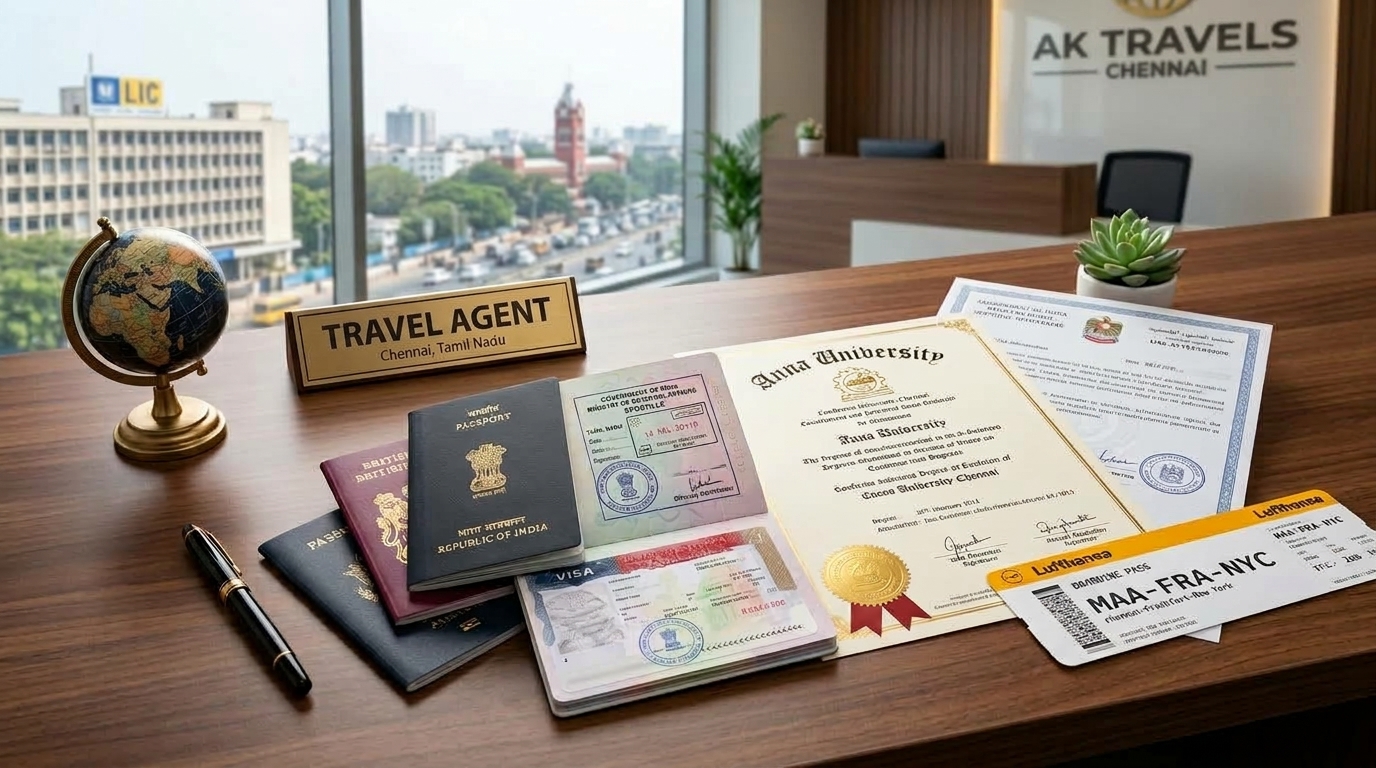 Visa Travel Agency and Certificate Attestation Services in Chennai - AK Travel Services